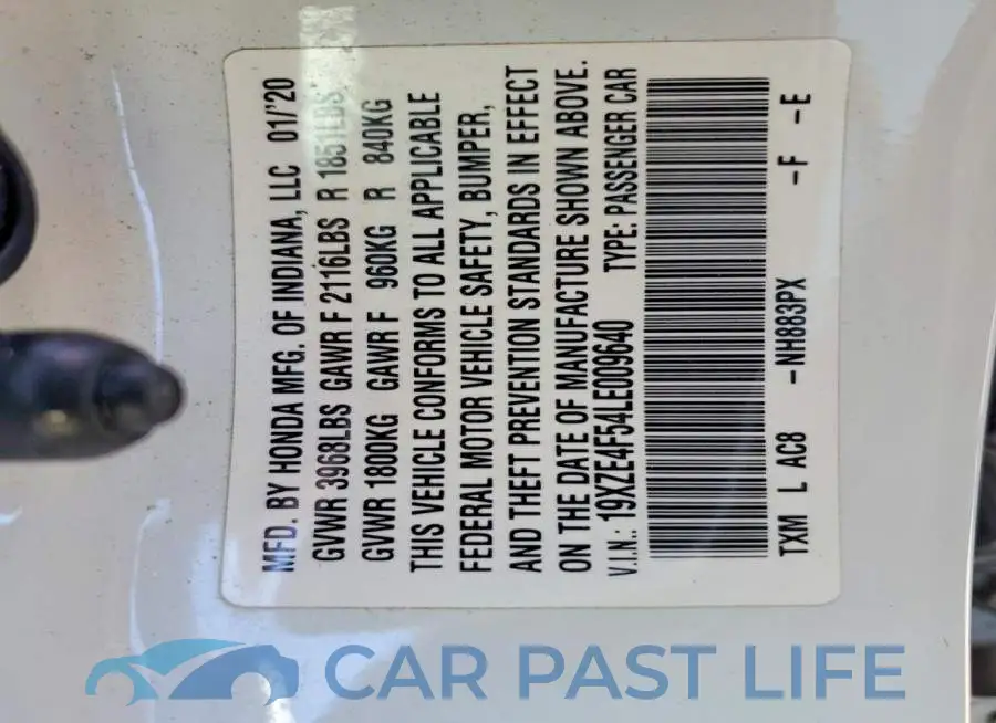 19XZE4F54LE009640# 12