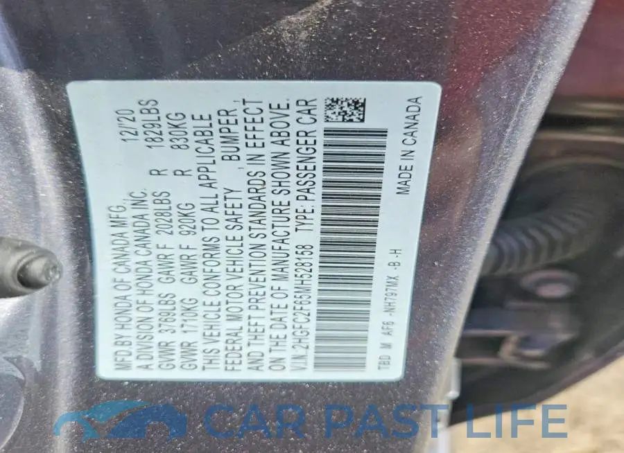 2HGFC2F65MH528158# 12