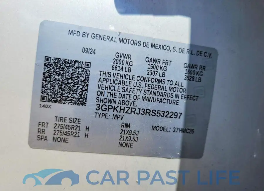 3GPKHZRJ3RS532297# 13