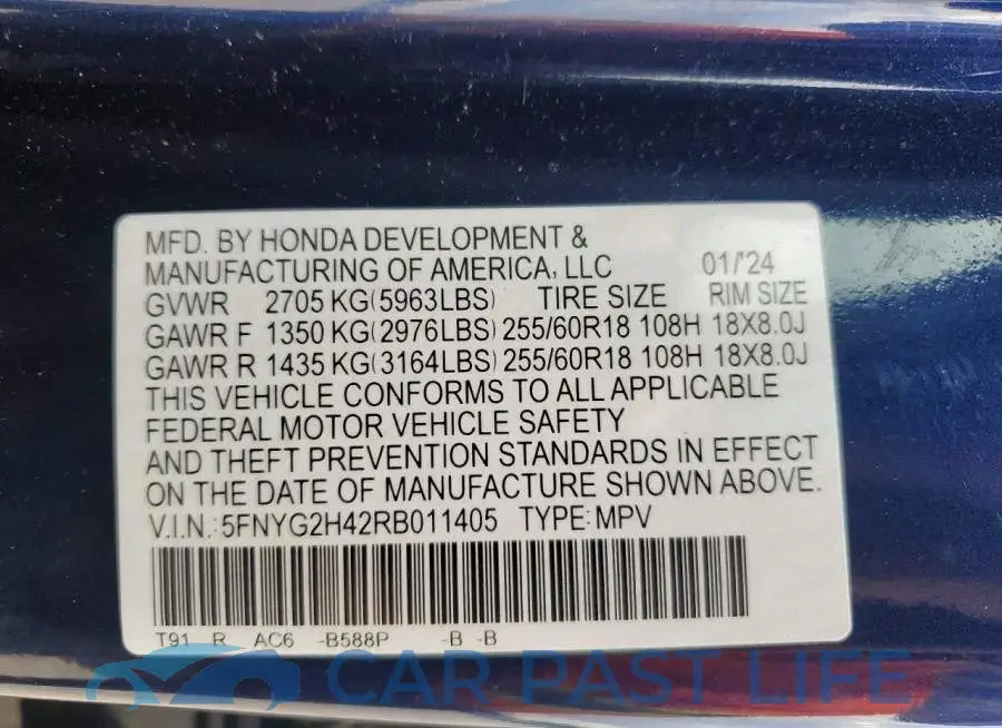 5FNYG2H42RB011405# 13