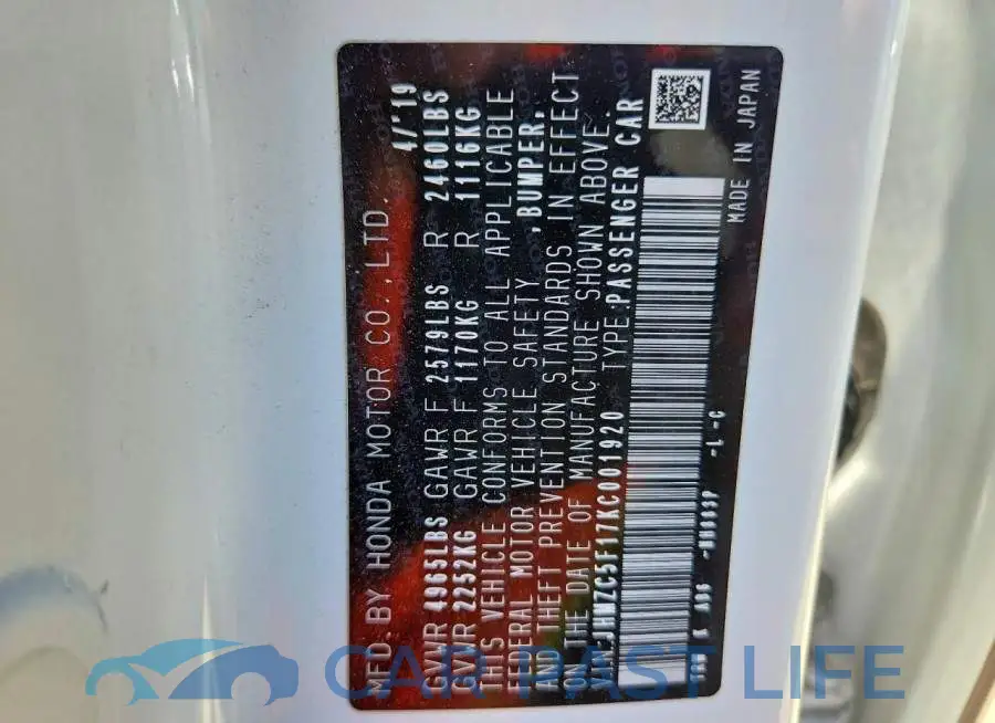 JHMZC5F17KC001920# 12