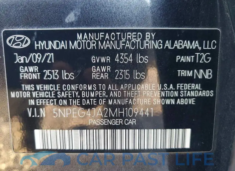 5NPEG4JA2MH109441# 13