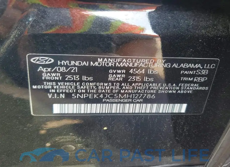 5NPEK4JC5MH127786# 12
