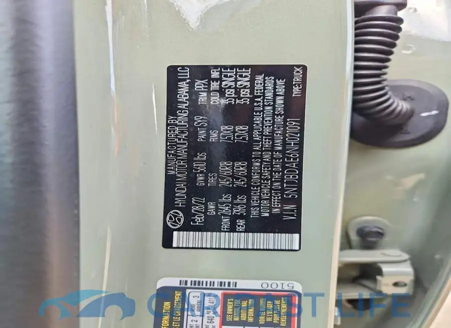 5NTJBDAE6NH021091# 12