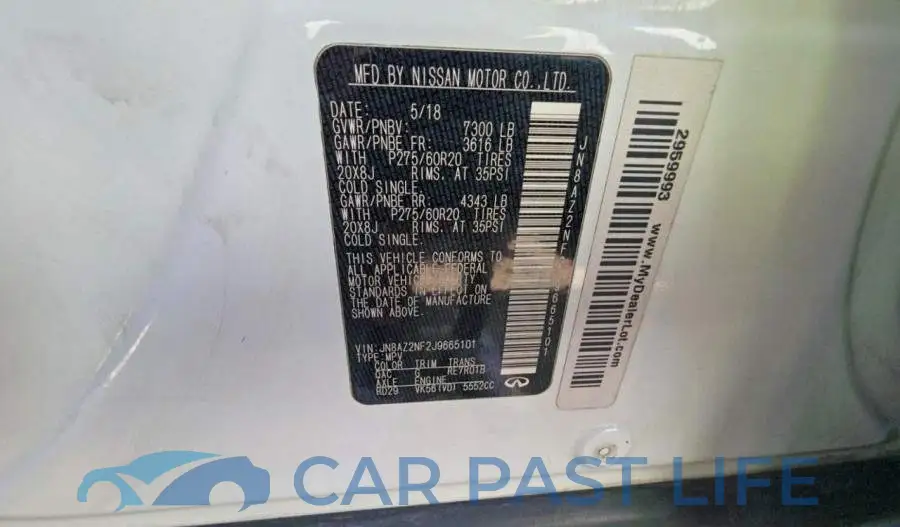 JN8AZ2NF2J9665101# 10