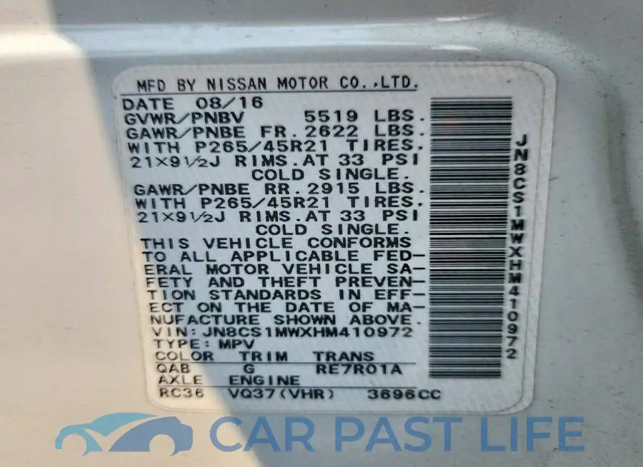 JN8CS1MWXHM410972# 14