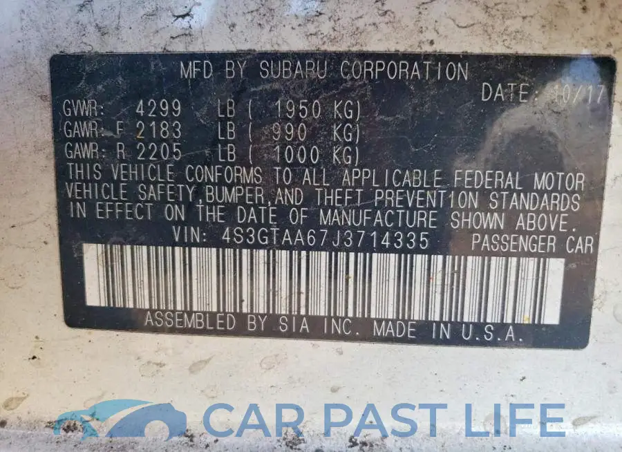 4S3GTAA67J3714335# 12