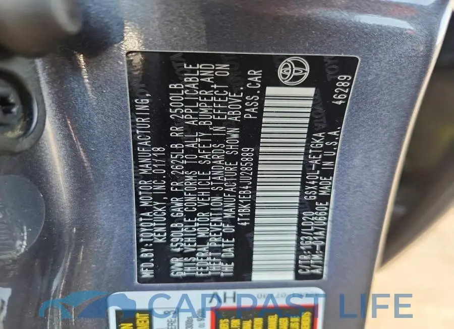 4T1BK1EB4JU285889# 12
