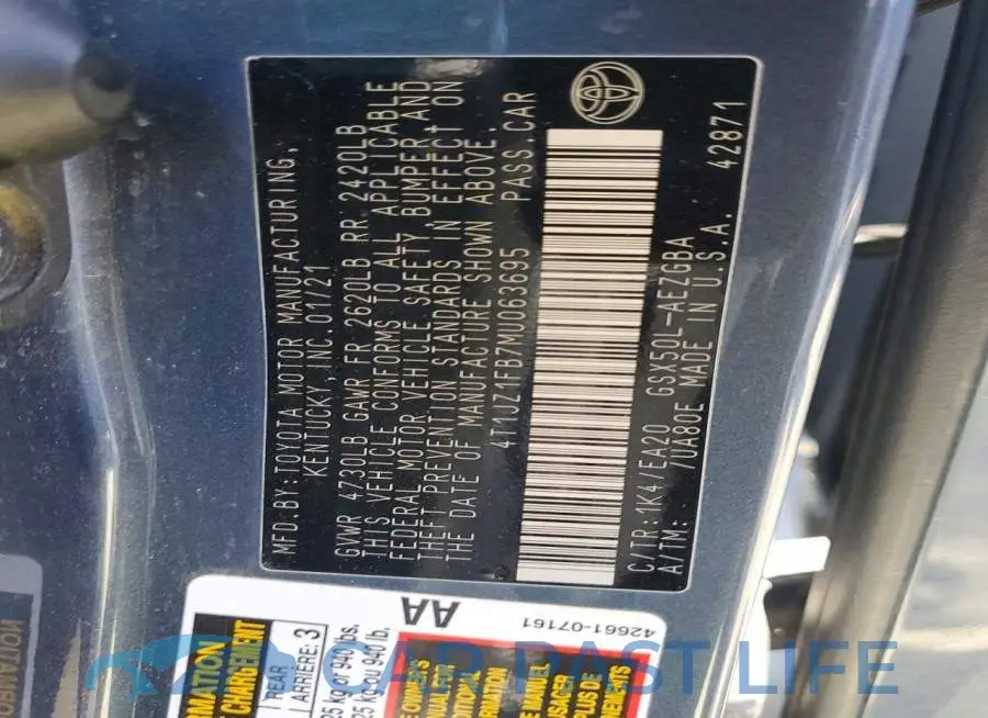 4T1JZ1FB7MU063695# 12