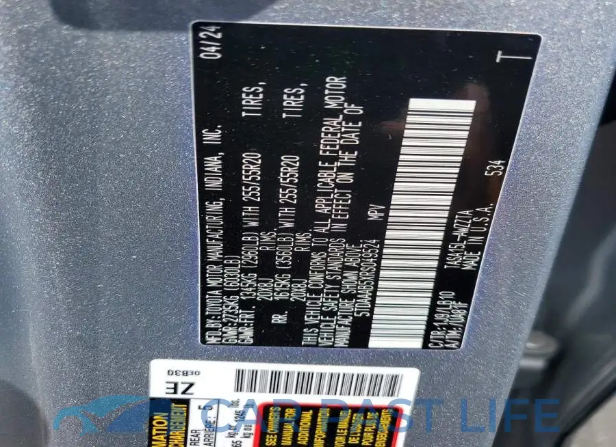5TDAAAB5XRS049524# 14