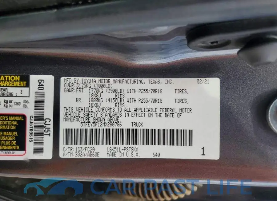 5TFEY5F12MX280786# 12