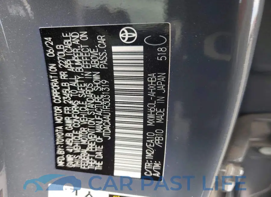 JTDACAAU1R3031319# 12