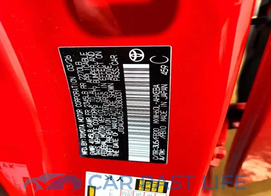 JTDACAAU5T3080031# 12