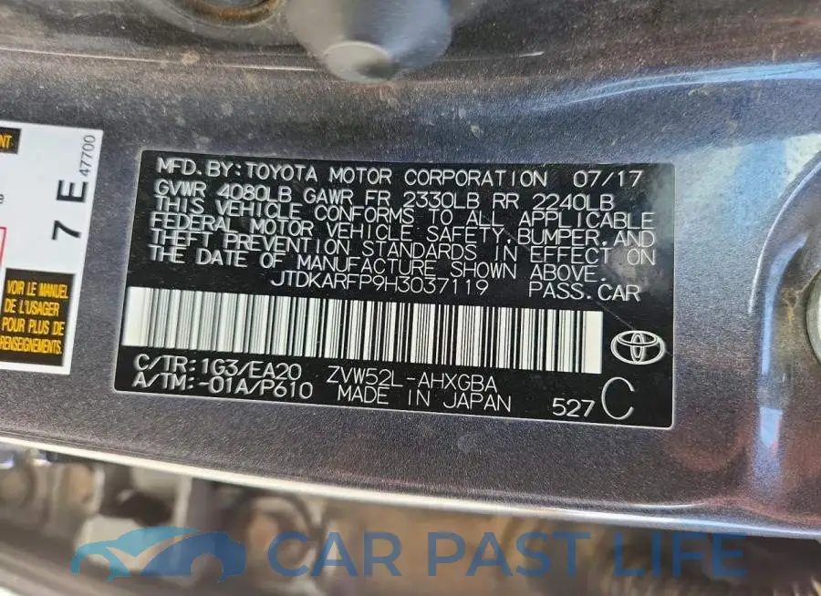 JTDKARFP9H3037119# 13