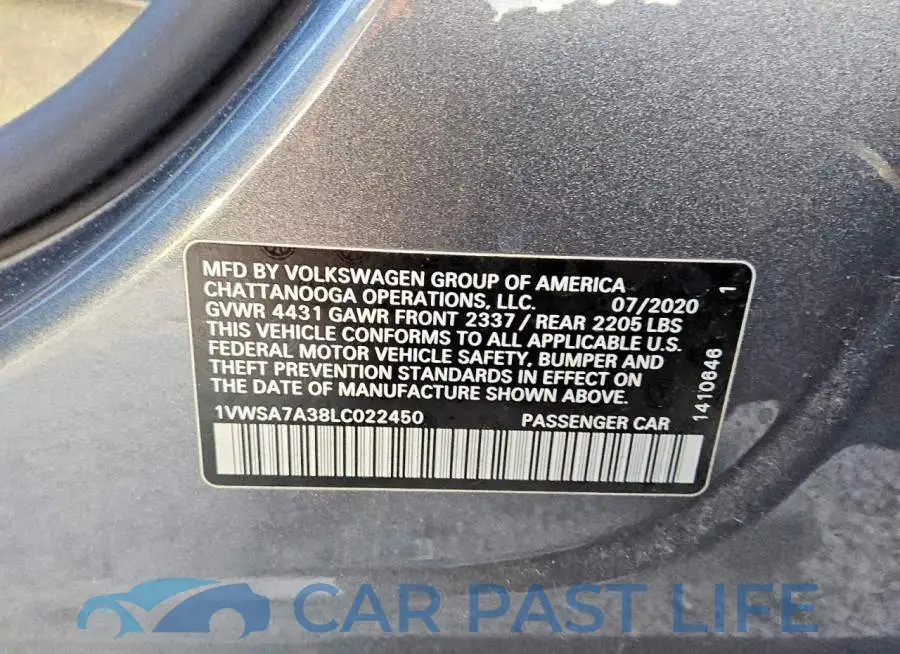 1VWSA7A38LC022450# 8