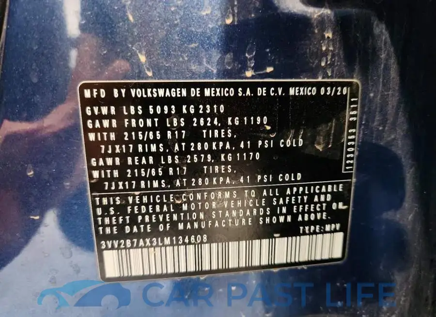 3VV2B7AX3LM134608# 13