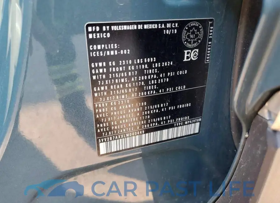 3VV2B7AXXLM040449# 13