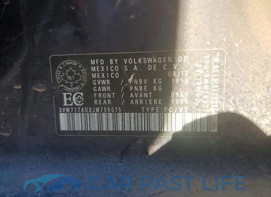 3VW717AUXJM755075# 12
