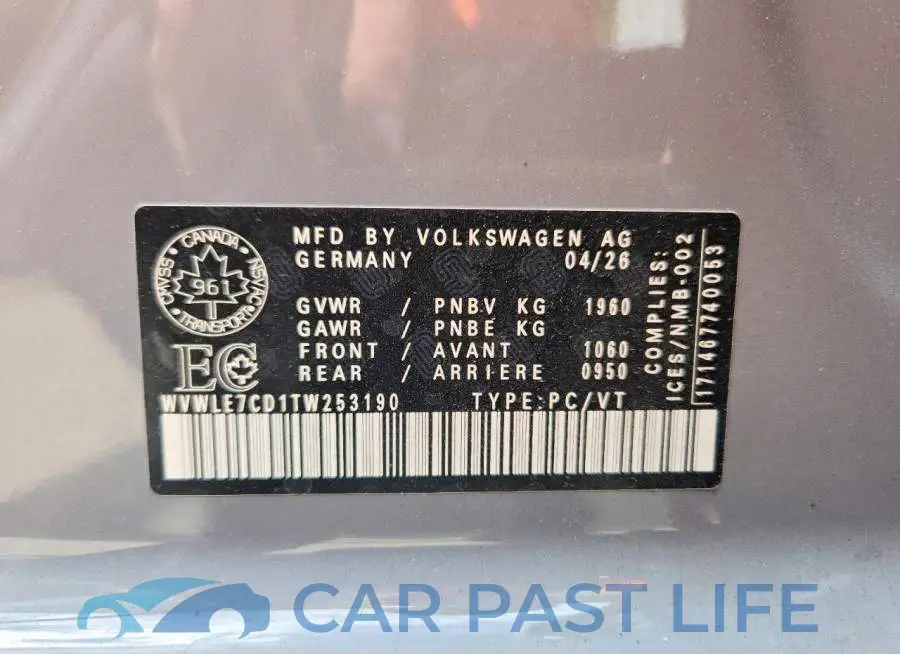 WVWLE7CD1TW253190# 12
