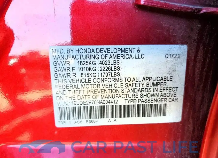 19UDE2F70NA004412# 12
