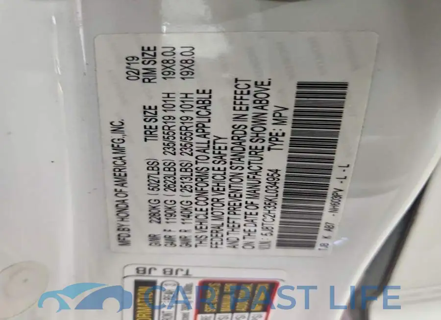 5J8TC2H35KL034954# 12