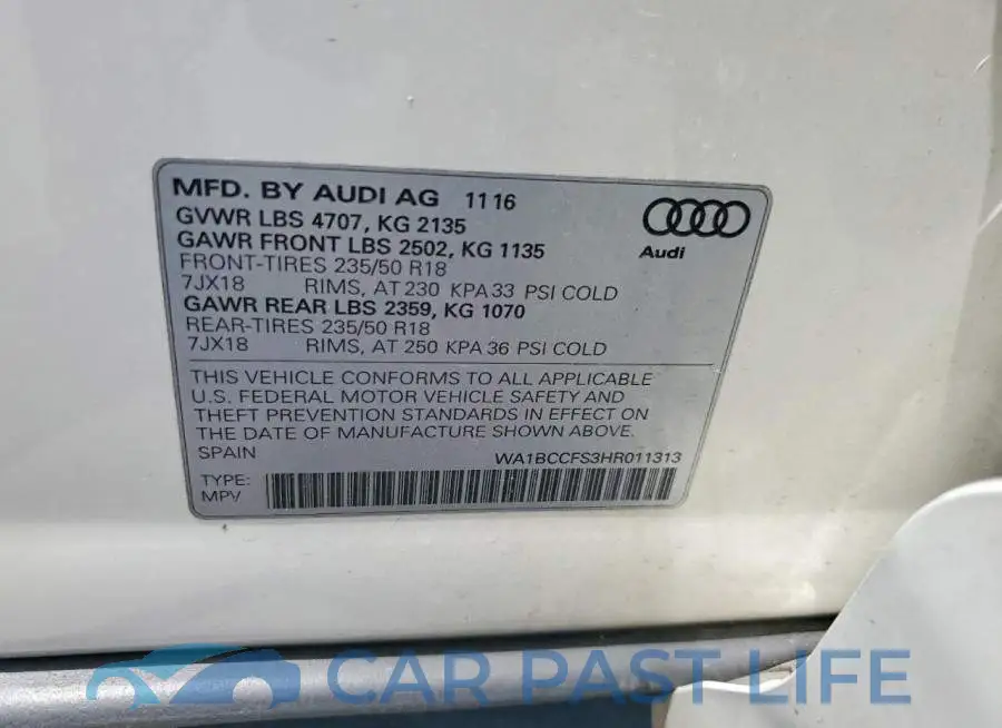 WA1BCCFS3HR011313# 13