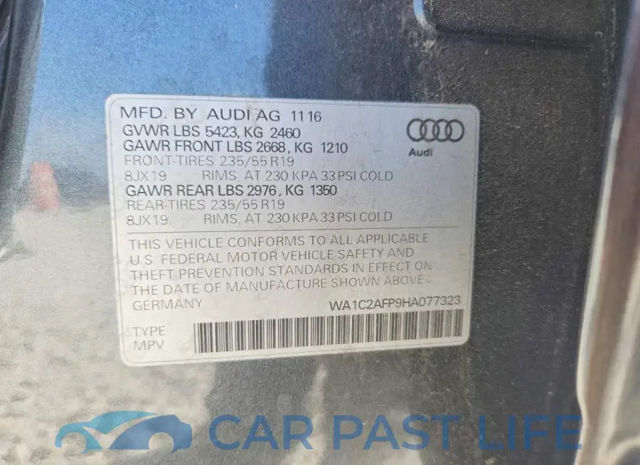 WA1C2AFP9HA077323# 13
