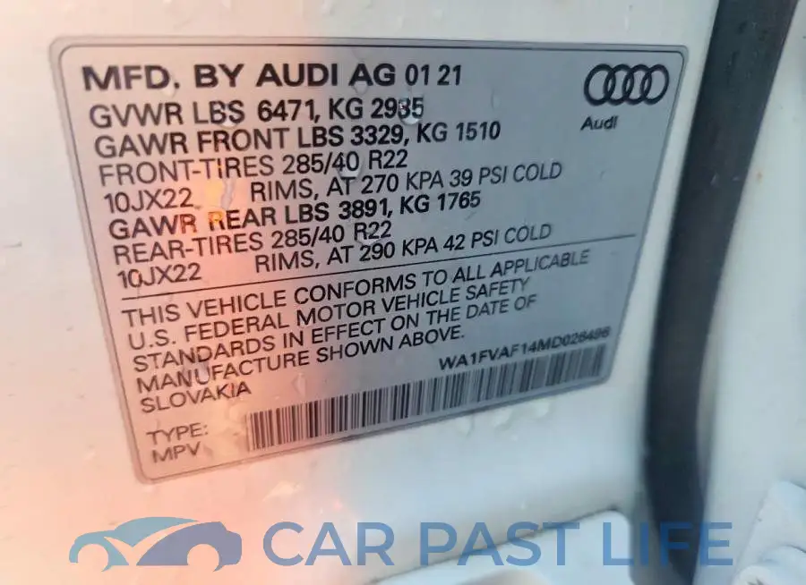 WA1FVAF14MD026496# 13