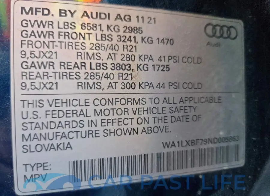 WA1LXBF79ND005863# 14