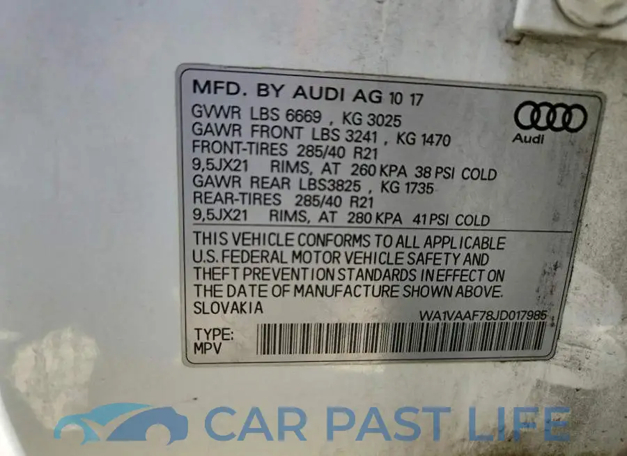 WA1VAAF78JD017985# 13
