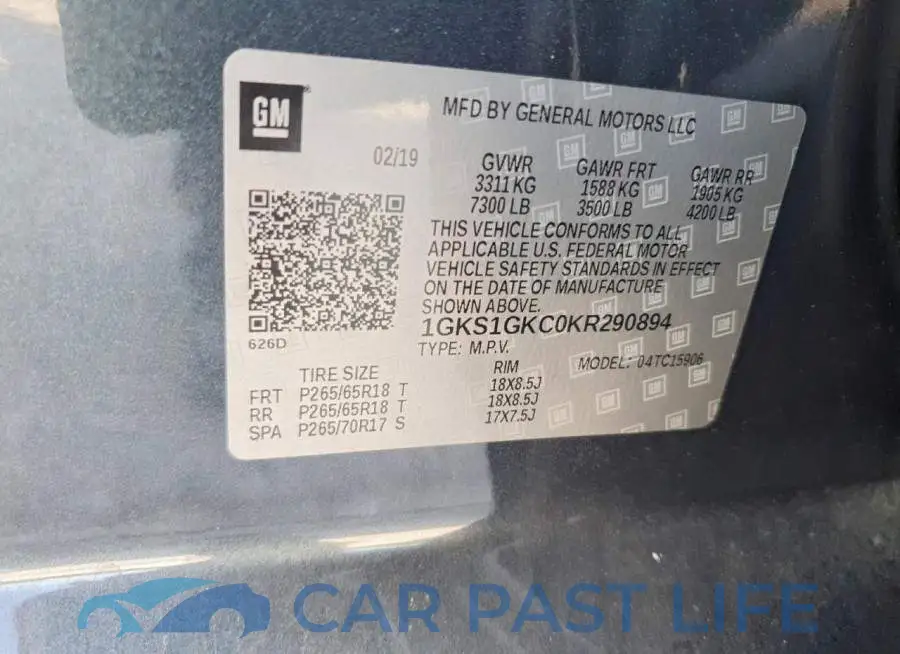 1GKS1GKC0KR290894# 13