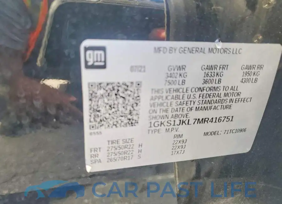 1GKS1JKL7MR416751# 13