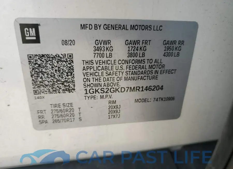 1GKS2GKD7MR146204# 13