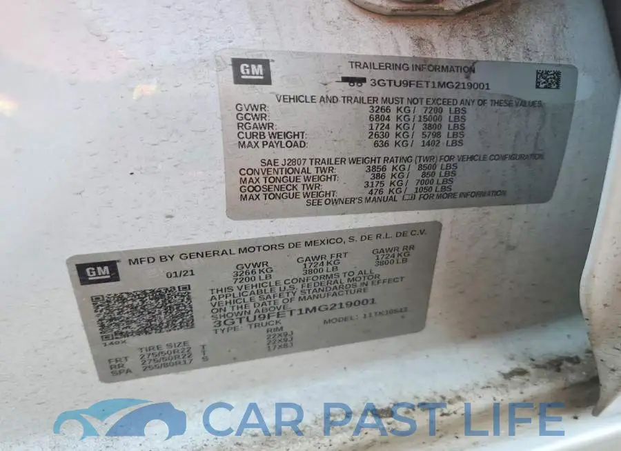 3GTU9FET1MG219001# 12