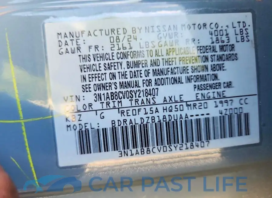 3N1AB8CV0SY218407# 12