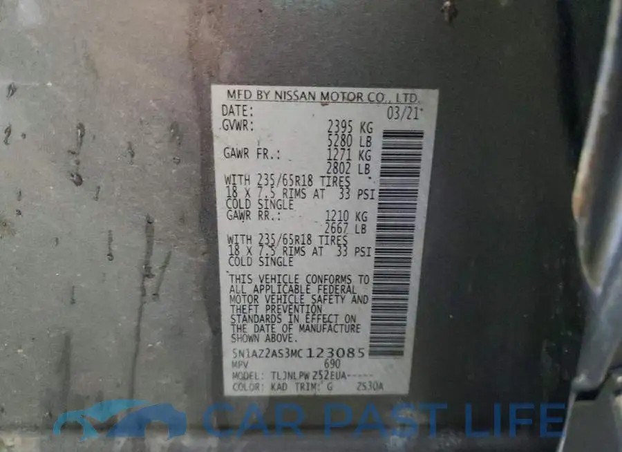 5N1AZ2AS3MC123085# 14