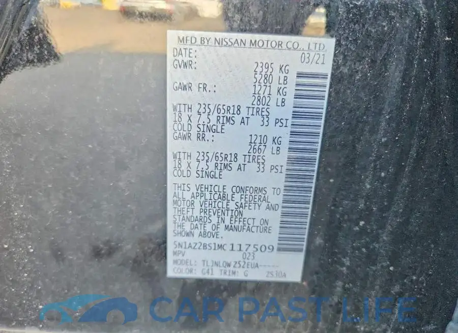 5N1AZ2BS1MC117509# 13