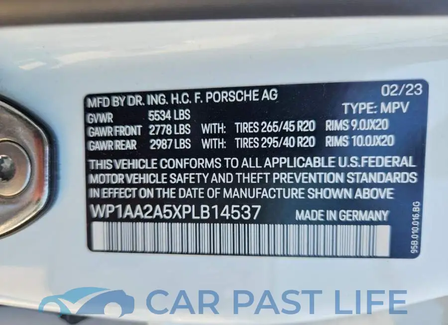 WP1AA2A5XPLB14537# 14