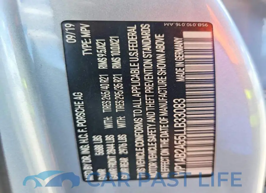 WP1AB2A55LLB33083# 13
