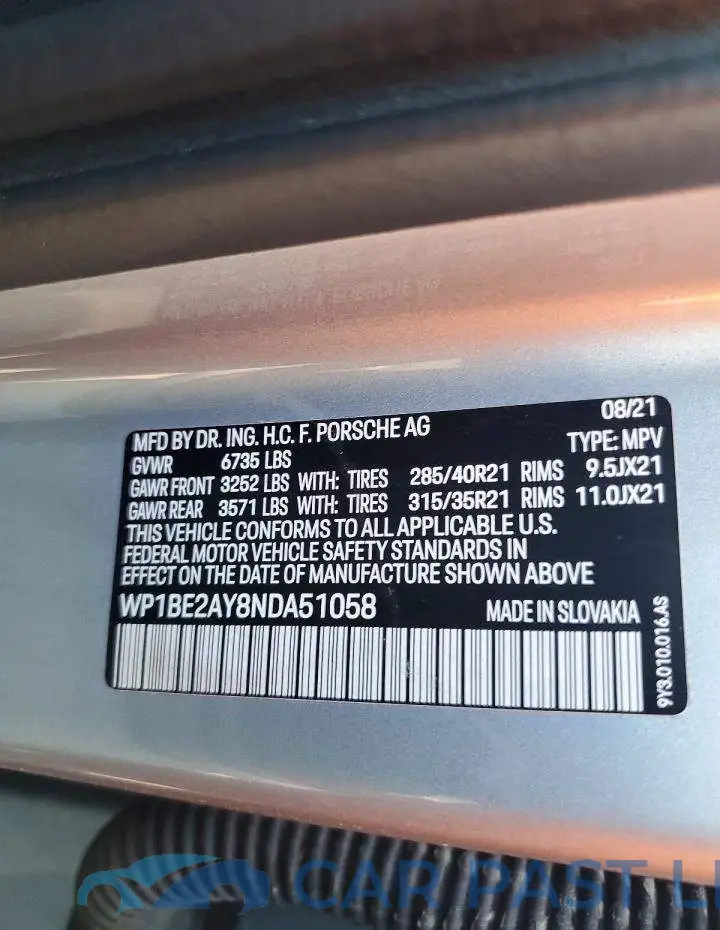 WP1BE2AY8NDA51058# 13