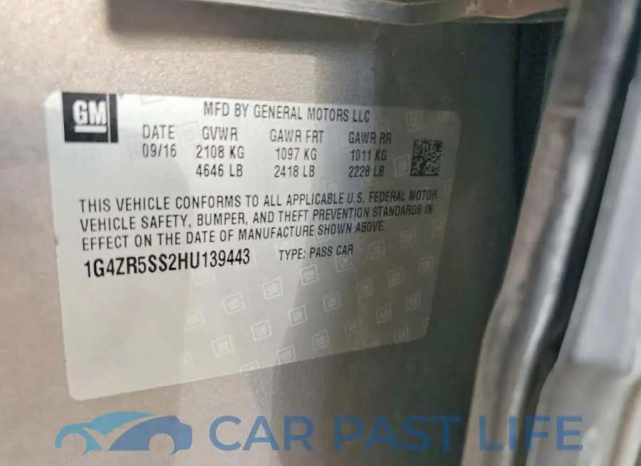 1G4ZR5SS2HU139443# 12