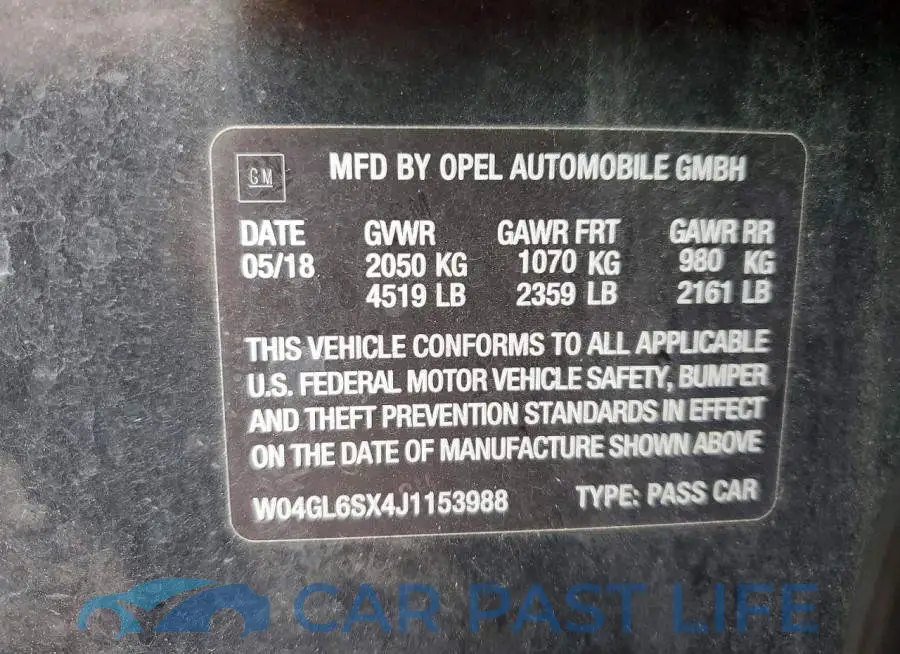 W04GL6SX4J1153988# 12