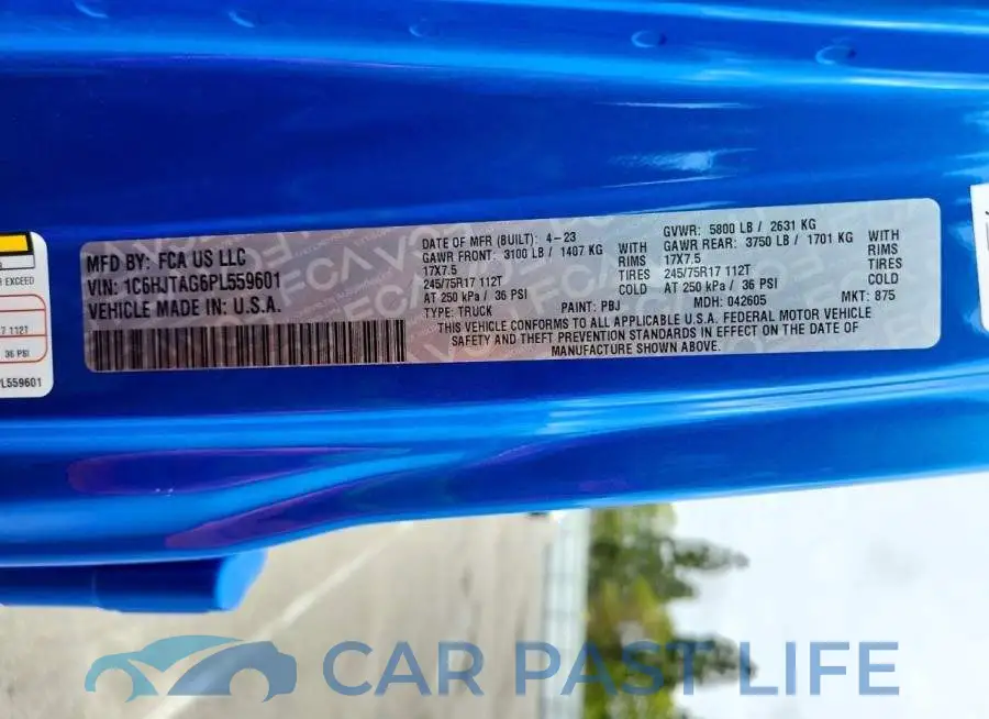 1C6HJTAG6PL559601# 12