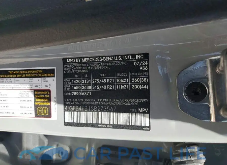 4JGFB4FB1SB273567# 13