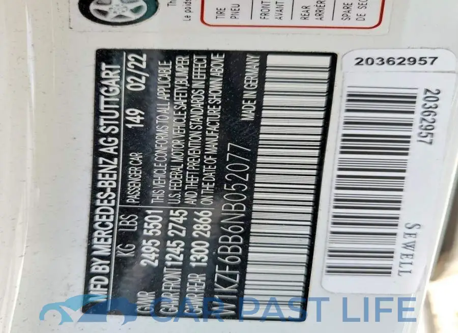 W1KZF6BB6NB052077# 12