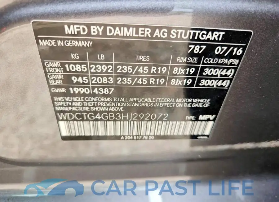 WDCTG4GB3HJ292072# 12