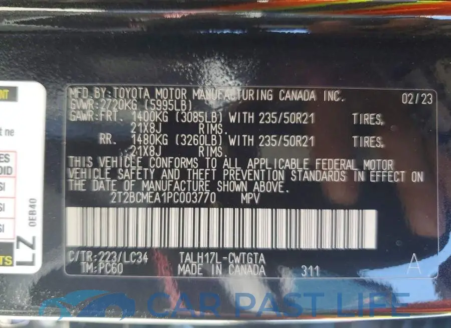 2T2BCMEA1PC003770# 14