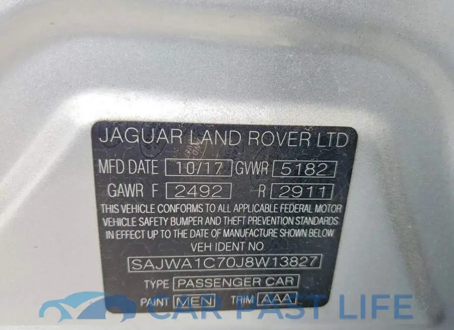 SAJWA1C70J8W13827# 13