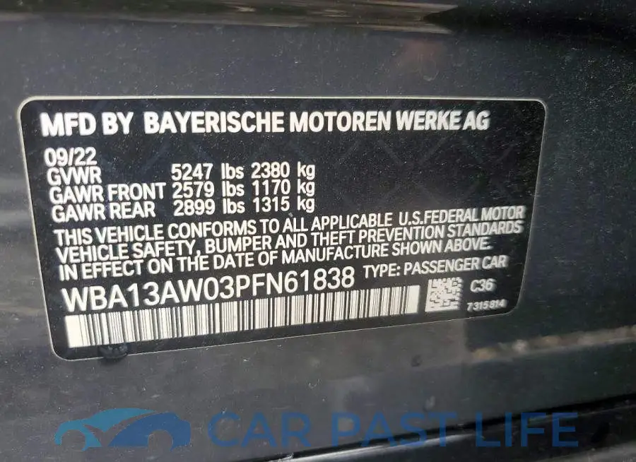 WBA13AW03PFN61838# 12