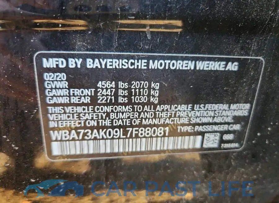 WBA73AK09L7F88081# 13